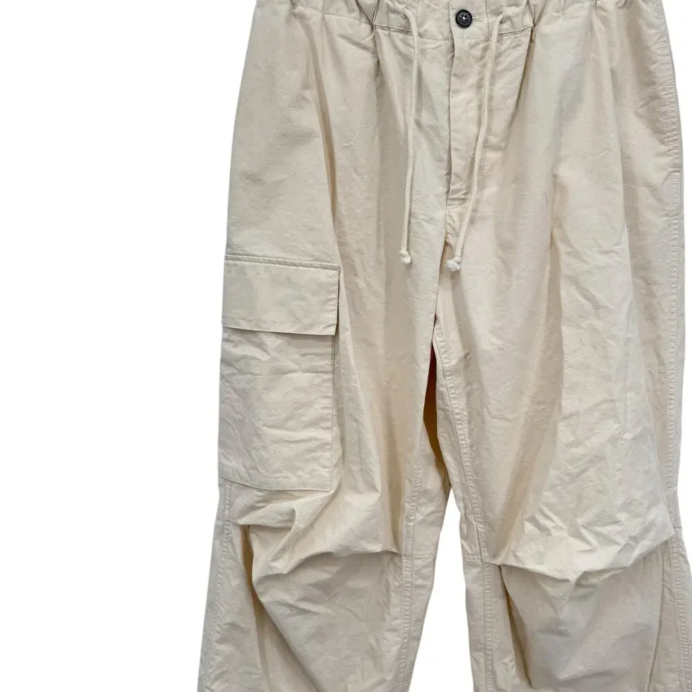 Jil Sander Cargo Pants 100% Cotton Women's IT 40 US 8 Cream Travel Quiet Luxury